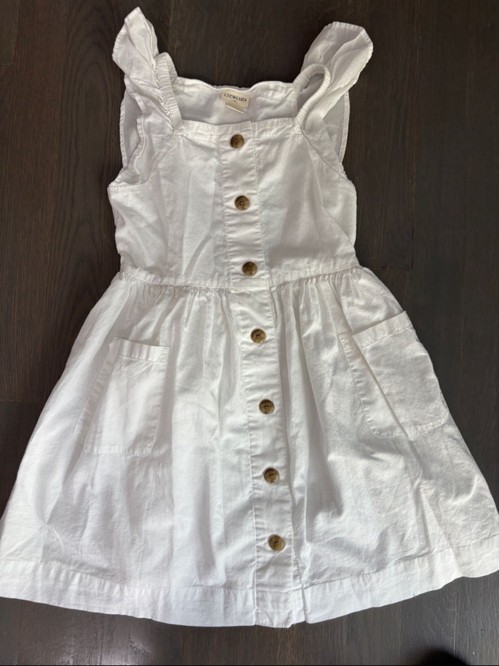 Girls white dress crew cuts size 6 EUC